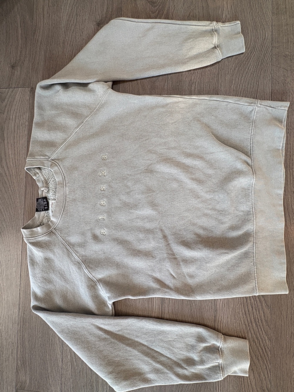 Alaska Embroidered Crewneck Sweatshirt - Grey Size-US-S